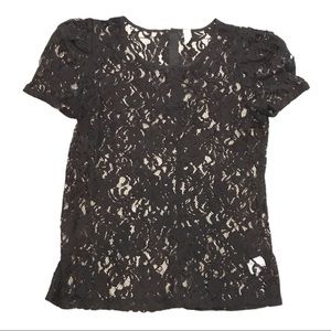 Wyatt Black Lace XS Short Sleeve Top Gothcore wicked sexy sheer alt alternative